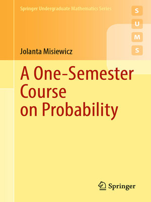 cover image of A One-Semester Course on Probability